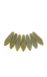 Czech Glass Daggers beads 5x16mm Opaque grey picasso 43050-43400